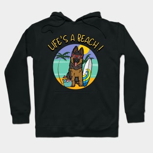 Funny guard dog is chilling on the beach Hoodie